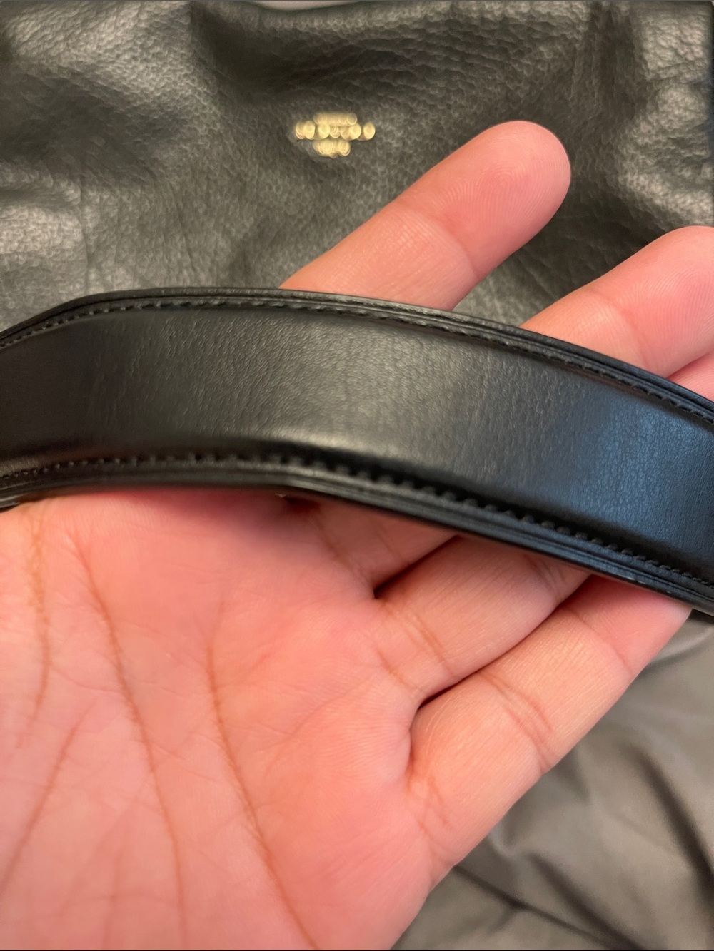 Coach Black Pebbled Leather Shoulder Bag with Gold Hardware - Picture 7 of 7